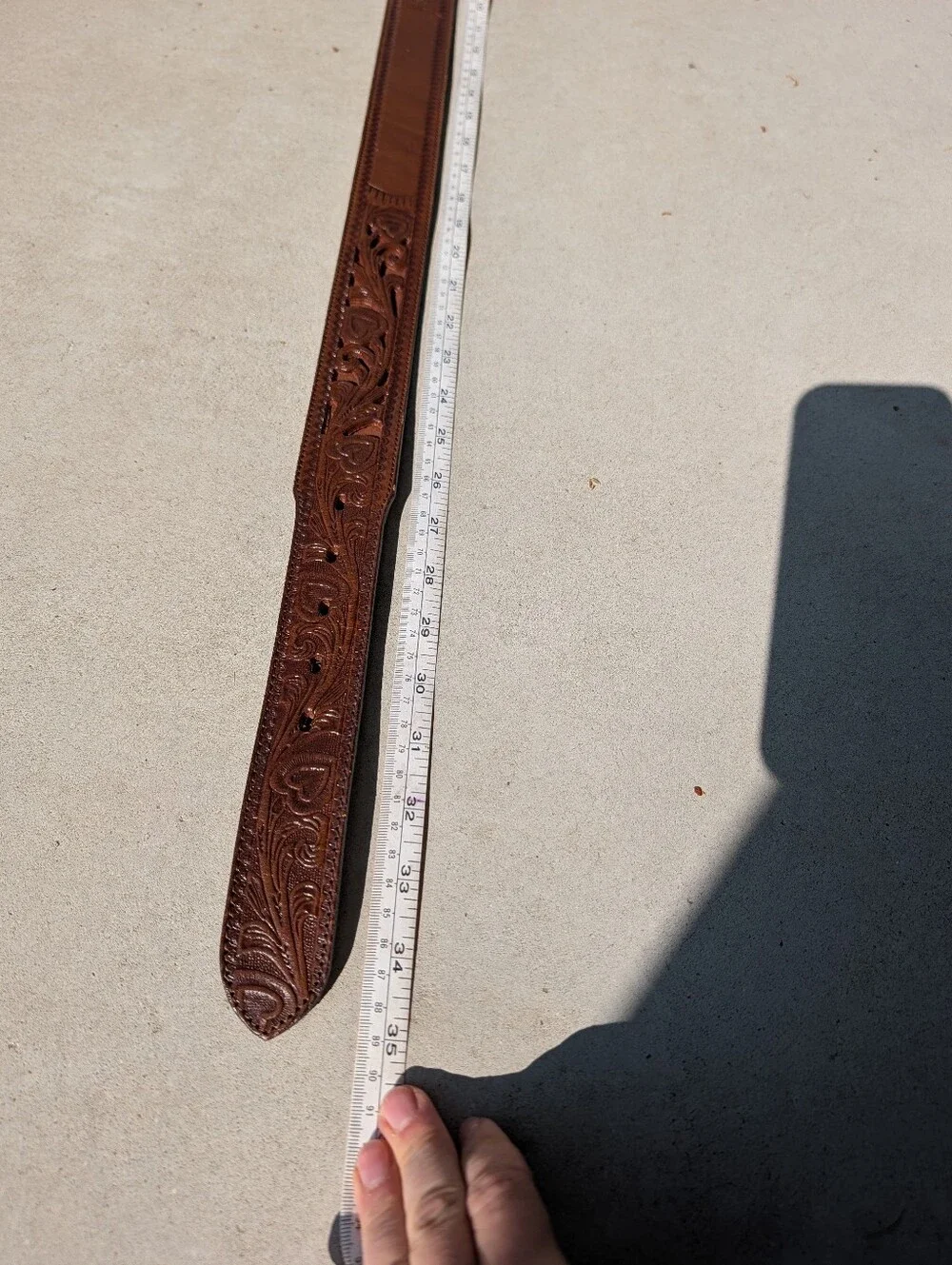 Vintage Circle Y Texas Classic Rodeo Western Leather Tooled Belt Inlay Saddlery